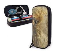 Estuche de cuero para lápices de vida salvaje Rey León Estuche divertido organizador de escritorio de gran capacidad bolsa de alta capacidad para la universidad STU, color, 5.0cm*10.5cm*20.5cm,