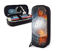 Estuche de cuero para lápices, voleibol de llama, entre fuego y agua, divertido estuche de papelería, bolsa de gran capacidad para, color, 5.0cm*10.5cm*20.5cm, Estuche para lápices