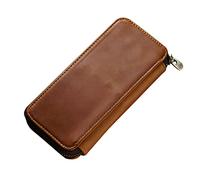 Estuche de cuero para pluma estilográfica, estuche rígido con 3 compartimentos, gran compartimento para tarjetas de dinero en efectivo para plumas estilográficas, portabolígrafos, estuche de cuero
