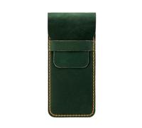 Estuche de cuero retro para bolígrafos estilográficos, organizador ligero para hombres y mujeres, organizador de herramientas de escritura de oficina, organizador de bolígrafos retro, Green