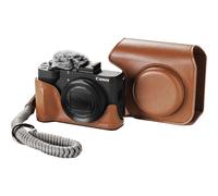 Estuche de cuero SmallRig 5385 para Canon PowerShot V1, marrón