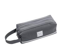 Estuche de doble capa para estudiantes y adultos, gran capacidad, compartimentos grandes, bolsa de almacenamiento de cosméticos de viaje