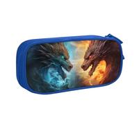 Estuche de dragón para niños y niñas, diseño de animales de fantasía, bolsa grande para bolígrafos, organizador de papelería, bolsa de lápices para la escuela, oficina, bolsa de maquillaje con