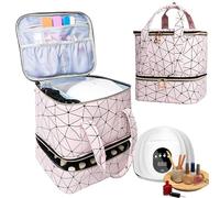 Estuche de esmalte de uñas - Organizador de esmalte de uñas, bolsa de almacenamiento de maquillaje | Bolsas de almacenamiento de viaje para esmalte de uñas con forro y asa de Eva, estuche de