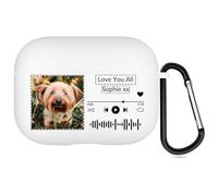 Estuche de Estilo Musical Personalizado Compatible con Apple AirPods Pro 3rd (2025), Funda Blanda Personalizada con Su Propia Imagen y Texto (Blanco)