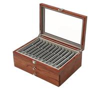 Estuche de exhibición para bolígrafos, gran capacidad, 34 ranuras, caja de madera con cierre de seguridad, pluma estilográfica de madera, vitrina de limpieza, caja de exhibición para dormitorio