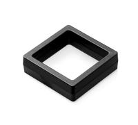 Estuche de exposición flotante 3D, 12 Uds., soporte suspensión, almacenamiento for colgante, collar, pulsera, anillos, pendientes, caja joyería regalo para Joyería, Medallas(Black,11x11x2cm)