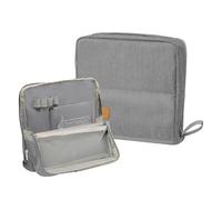 Estuche de gran capacidad - Bolsa de papelería, neceser modificado para cosméticos escolares, almacenamiento vertical de gran capacidad, caja multicompartimentos, ligero e impermeable, gris claro, ver