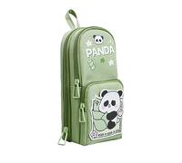 Estuche de gran capacidad con bonito diseño de conejo de fresa, divertido y estético estuche para bolígrafos con corazón con purpurina Happy Times, organizador de papelería de lona para niñas, niños y