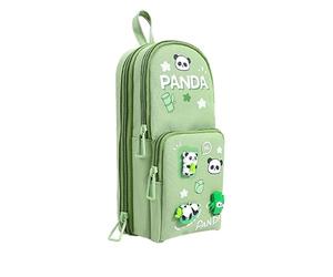 Estuche de gran capacidad con bonito diseño de conejo de fresa, divertido y estético estuche para bolígrafos con corazón con purpurina Happy Times, organizador de papelería de lona para niñas, niños y