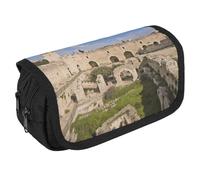 Estuche de gran capacidad con cremallera Israel at The Tower of David, estuche multifuncional para bolígrafos con 3 compartimentos, bolsa de maquillaje de tela para adultos, para mujeres y hombres