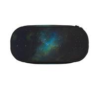 Estuche de gran capacidad con diseño de galaxia verde para el hogar, universidad, oficina, organizador para adultos, estudiantes, Negro , talla única, Lindo