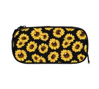 Estuche de gran capacidad con diseño de girasoles para niñas, estuche para lápices para cosas escolares, artículos de papelería para estudiantes, suministros de oficina, marcador suave, organizador de