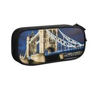 Estuche de gran capacidad con diseño de Tower Bridge in London, estuche organizador de maquillaje con cremallera de doble capa