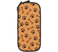 Estuche de gran capacidad con huesos de pata de perro, caja de lápices naranja, para escuela media/secundaria, oficina, universidad, niña adulta, color, 5.0cm*10.5cm*20.5cm, Estuche para lápices