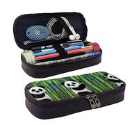 Estuche de gran capacidad, estuche de piel, bonito estuche de maquillaje, diseño de tortuga marina isla, para hombres y mujeres, Curioso oso panda, talla única