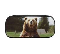 Estuche de gran capacidad, multifuncional, organizador de papelería impreso Hi Bear Sit on The Law, estuche para lápices, bolsa para bolígrafos, oficina, bolsa para lápices