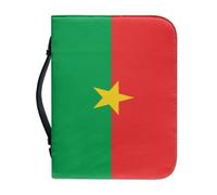 Estuche De Gran Capacidad Para Biblia Con Diseño De La Bandera Nacional De Burkina Faso Con Asa Y Cremallera De Poliuretano Impermeable Para Hombre Y Mujer