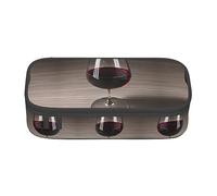 Estuche de gran capacidad para lápices, bolsa de lápices portátil, estuche para bolígrafos, caja para oficina, aldea de Navidad, Vaso para botella de vino, Una talla, Moda