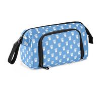 Estuche de gran capacidad para lápices, estuche de mano, bolsa de cosméticos para oficina, escuela, adolescente, niña, niño, patatas fritas azules, Papas fritas azules, Talla única, Caricatura