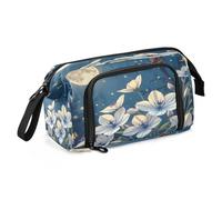Estuche de gran capacidad para lápices, estuche de mano, regalo cosmético para oficina, escuela, adolescente, niña, niño, flor, mariposa, luna, Flor mariposa luna, Talla única, Caricatura
