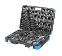 Estuche de herramientas con Carraca, llaves HEX y llaves fijas 216 piezas | Maletin de herramientas con carracas, vasos hexagonales, puntas planas, estrella, hex, TORX, llaves combinadas y adaptadores