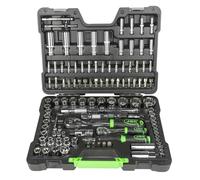 ESTUCHE DE HERRAMIENTAS DE 113 PIEZAS VASOS DE 12 Cantos CROMADO