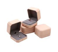 Estuche de joyería de piel sintética con cierre, organizador de anillos y pulseras de lujo, con forro de terciopelo for pendientes y broches. Embalaje para regalo