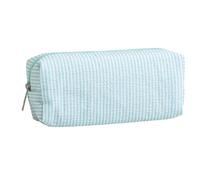 Estuche De Lápices A Rayas - Estuche Portátil De Sirsaca | Neceser De Viaje De Gran Capacidad con Cremallera Y Bordado A Rayas | Organizador De Maquillaje Estético para Mujeres Y Niñas (A-zul)