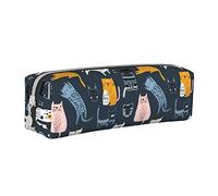 Estuche de lápices colorido para gatos, estuche para bolígrafos para mujeres, caja de transporte sencilla para adultos con cremallera suave, duradero, ligero para organizador de oficina, bolsa de alma