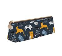 Estuche de lápices colorido para gatos, estuche para bolígrafos para mujeres, caja de transporte sencilla para adultos con cremallera suave, duradero, ligero para organizador de oficina, bolsa de alma