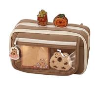 Estuche de lápices de Capybara, estuche de lápices de peluche Capybara, bonito con varios compartimentos - bolsa de gran apertura con bonitos alfileres para adolescentes