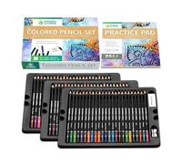 Estuche de Lápices de Color XL con 72 Lápices de Color de Punta Blanda, Bloc de Dibujos de 30 Páginas, Goma de Borrar y Sacapuntas de Vinilo para Dibujar, Esbozar, Sombrear, Superponer y Combinar