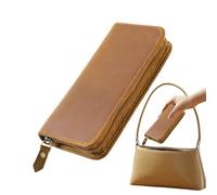 Estuche de lápices de cuero genérico - Organizador de almacenamiento vintage para suministros con 3 ranuras | Portabolígrafos de tinta - para oficina, escuela, estudio, arte, dibujo, diarios creativos