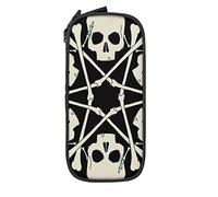 Estuche de lápices de gran capacidad, calaveras, huesos, misterio oscuro, caja de lápices negra, estuche para bolígrafos para escuela media/secundaria, oficina, universidad, niña y niño adultos