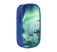 Estuche de lápices de oso de aurora boreal de gran capacidad, bolsa para lápices para adultos, trabajo de oficina, color, 5.0cm*10.5cm*20.5cm, Estuche para lápices