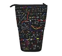 Estuche de lápices de pie con patrón de fórmulas matemáticas escritas a mano, lindo estuche para lápices de gran capacidad, estuche portátil para lápices fo, color, 5.0cm*10.5cm*20.5cm, Estuche para