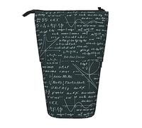 Estuche de lápices de pie con patrón de fórmulas matemáticas escritas a mano, lindo estuche para lápices de gran capacidad, estuche portátil para lápices fo, color, 5.0cm*10.5cm*20.5cm, Estuche para