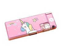 Estuche de Lápices de Plástico con Dibujos Bonitos, Estuche Multifuncional de Doble Cara para Bolígrafos de Gran Capacidad, Suministros Escolares para Niños (Monstruo)