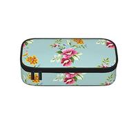 Estuche de lápices gótico espeluznante de gran capacidad, bolsa de papelería de oficina, bolsa de cosméticos con compartimentos para niñas, niños y adultos, flor pintada a mano, talla única