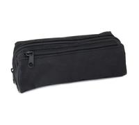 Estuche de lápices Negro de Moda para Adolescentes, Escuela Secundaria, niños, Estudiantes y niñas, Gran Estuche de 2 Compartimentos, Negro, Mochila