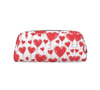 Estuche de lápices romántico con estampado de corazón rojo, cuero elegante para bolsa de lápices, color, 5.0cm*10.5cm*20.5cm, Estuche para lápices