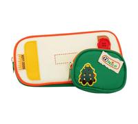 Estuche de lápiz capacitivo genérico, diseño de dibujos animados, organizador de estaciones, gran capacidad para almacenamiento escolar, lindo color verde lápiz para niños y niñas, verde, Se référer