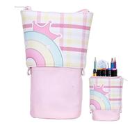 Estuche de lápiz de pie, bolsa de lápiz telescópica | Caso de papelería de soporte para plano arcoirbow,Impermeable, 18.5x12cm/7.3x4.7 pulgadas Organizador de suministros escolares de gran capacidad p