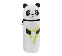 Estuche de lápiz de silicona, Students Panda Travel Case, 2,6 x 2,6 x 8 in Cute Animal Pen Holder, Fun Stationery Organizer for Kids, Adults, Classroom, School, College, Dorm, Study, Home, multicolor