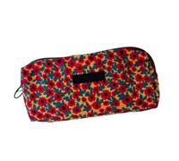 Estuche de lápiz floral genérico, bolsa cosmética, bolsa con cremallera, bolsa de almacenamiento, organizador de maquillaje, floral, bolsa para mujeres y niñas, 20 x 4,5 x 7 cm, Corduroy Material, a,