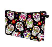 Estuche de lápiz gótico - Suministros de diseño de cráneo spooky | Bolsa de lápiz con cremallera impermeable para adolescentes, bolsa de papelería de gran tamaño con varios bolsillos, caja de lápiz