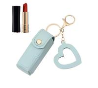 Estuche De Lápiz Labial,Estuche De Lápiz Labial de, Estuche De Viaje De Maquillaje, Organizador De Lápiz Labial De PU con Colgante De Amor, para Año Nuevo Y Cumpleaños, Ro, Azul Claro, Se