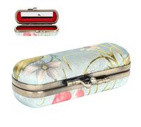 Estuche de Lápiz Labial para Guardar Lápiz Labial Y Brillo de Labios, Estuche Portátil con Patrón de Bordado Vintage para Lápiz Labial con Espejo