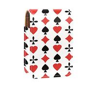 Estuche de lápiz labial personalizado, bolsa de maquillaje portátil, bolsa de cosméticos, soporte para lápiz labial, organizador de maquillaje, increíble patrón de tarjetas de póquer, Varios colores, 9.5x2x7 cm/3.7x0.8x2.7 in